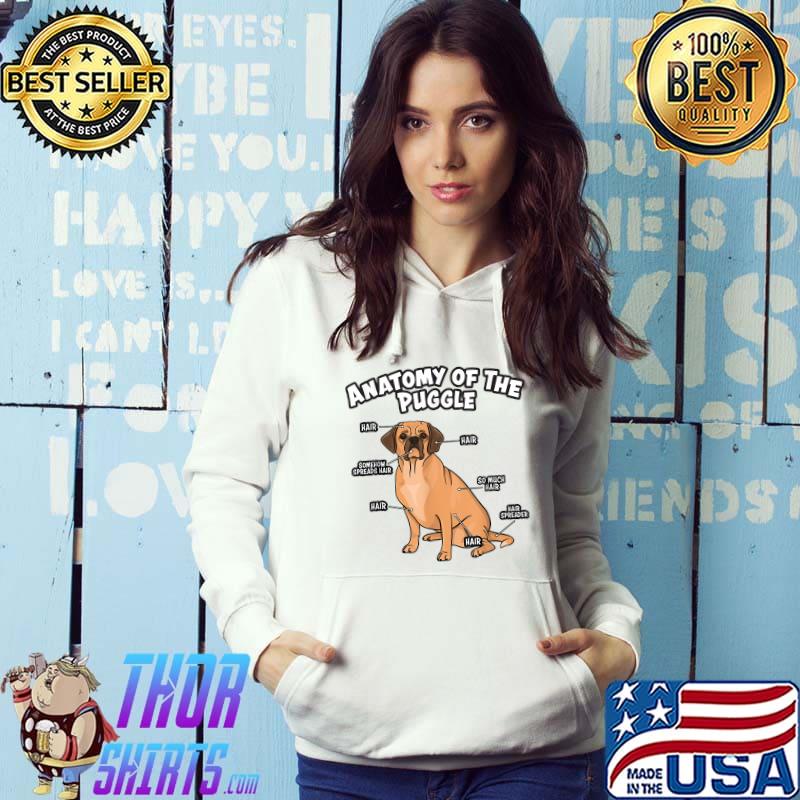 Anatomy of The Puggle Funny Dog Lover Pug Beagle Breed T-Shirt