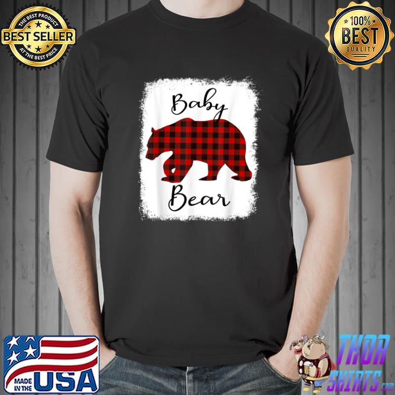 Baby Bear Matching Family Christmas Red Plaid Pajama T-Shirt