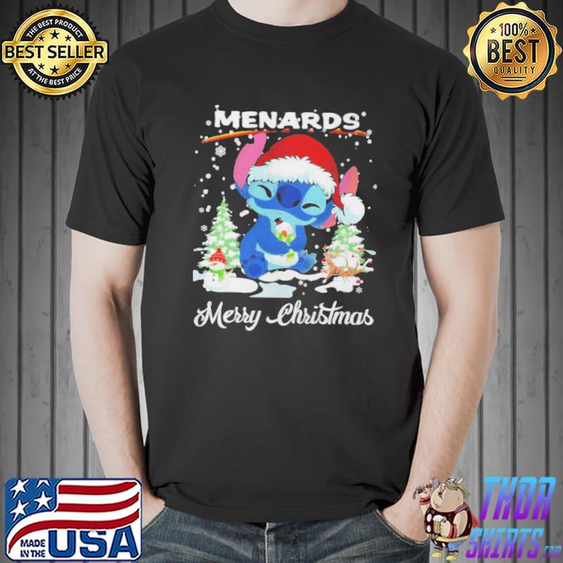 Baby Stitch Hug Snowman Menards Merry Christmas Shirt