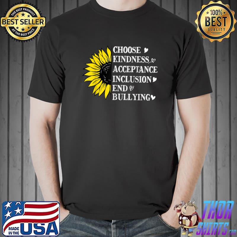 Be Kind Anti Bullying Sunflower Unity Day Orange Kids 2021 T-Shirt