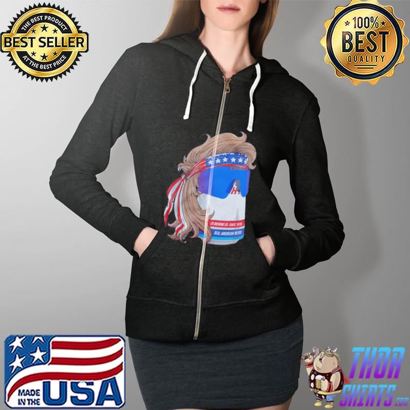 Beer Mullet Real American Beer Shirt Full Zip Hooded