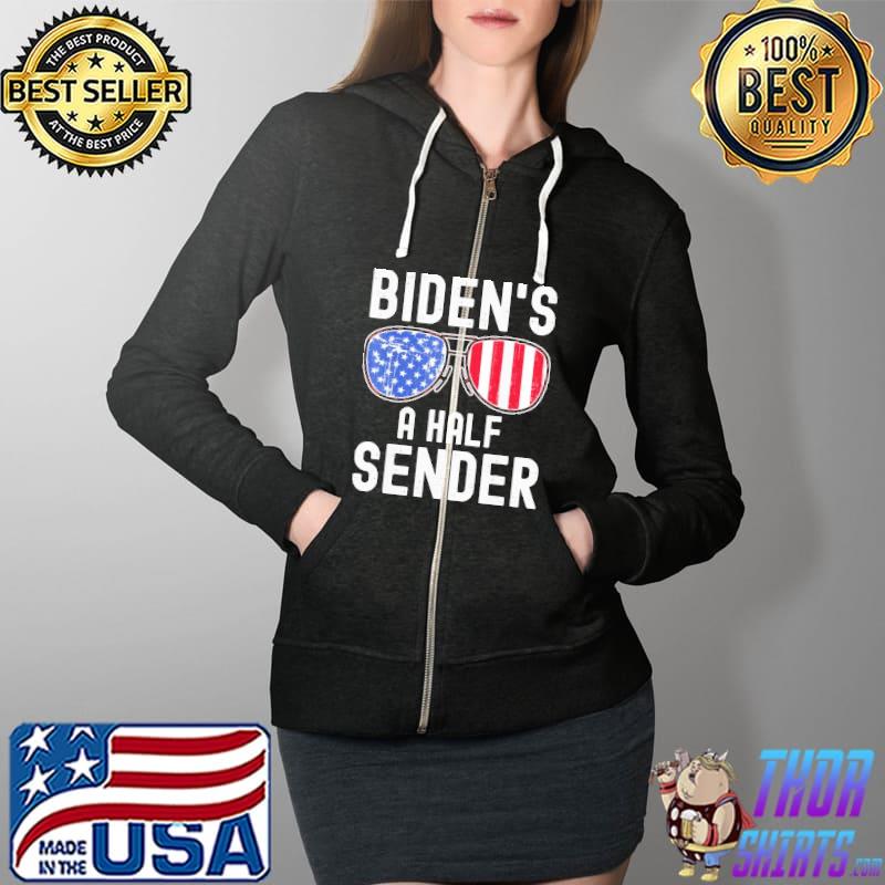 Biden’s A Half Sender American US Flag Sunglasses Shirt Full Zip Hooded