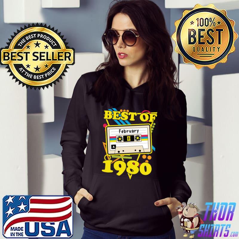 Birthday Best of February 1980 Vintage Cassette Tape T-s Hoodie