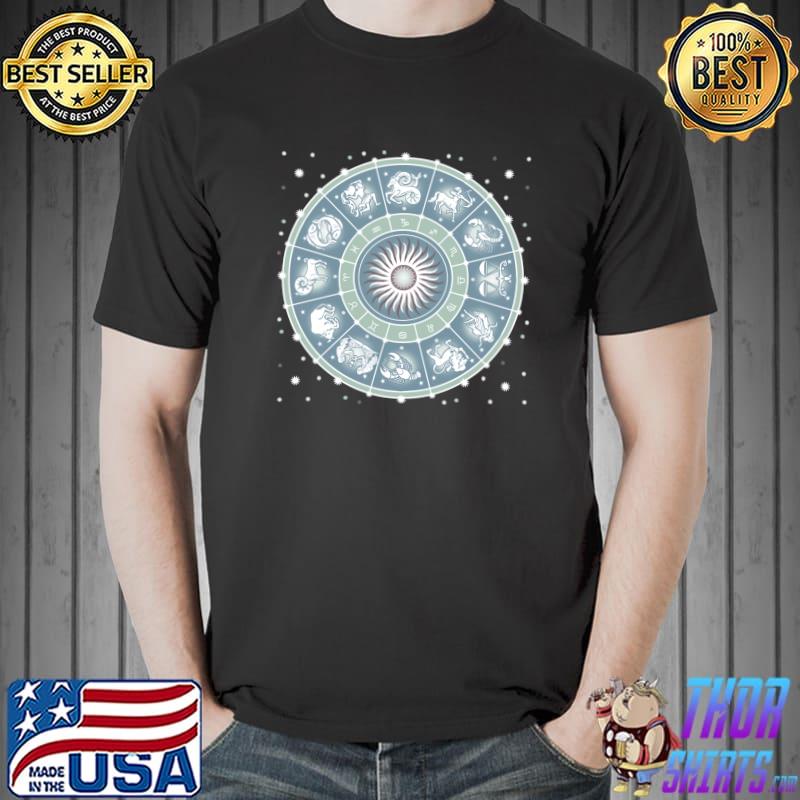 Blue Horoscope Wheel - Astrology Lovers T-Shirt