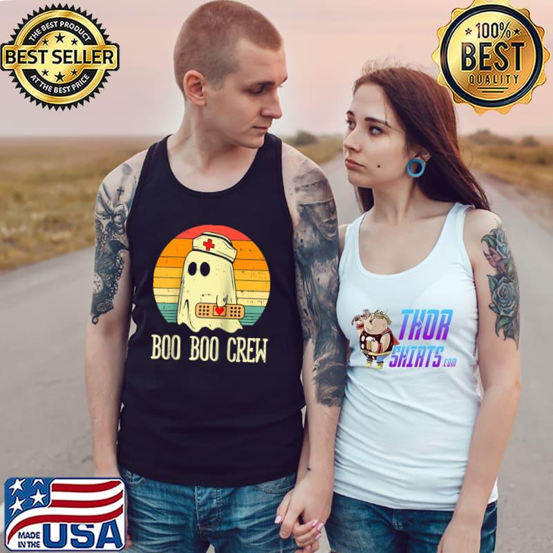 Boo Boo Crew Nurse Ghost Funny Halloween Costume Raglan Baseball T-s Tank Top