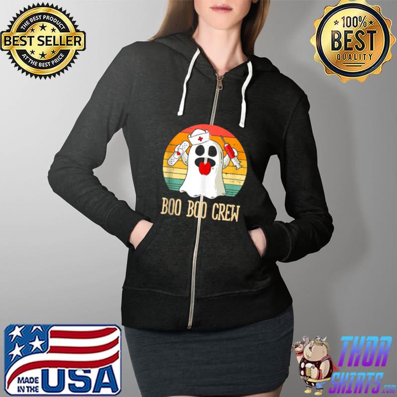 Boo Boo Crew Nurse Ghost Funny Halloween Costume T-s Full Zip Hooded