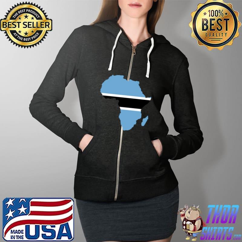 Botswana Flag Africa Continent Silhouette Gift for Motswana T-s Full Zip Hooded