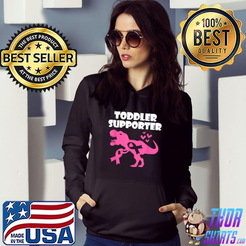 Breast Cancer Awareness Toddler Supporter T-Rex Kids Boys T-Shirt Hoodie
