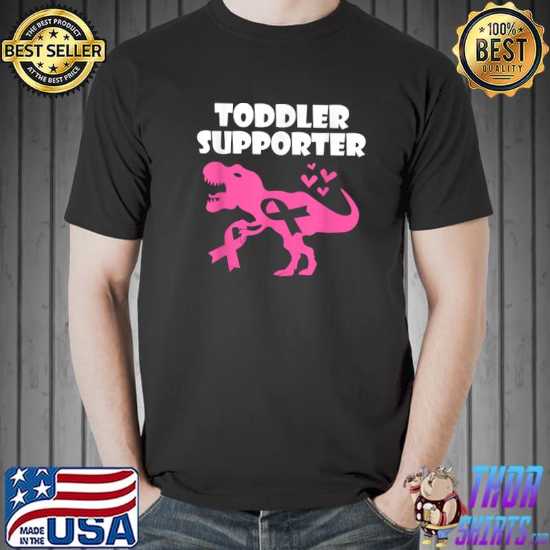 Breast Cancer Awareness Toddler Supporter T-Rex Kids Boys T-Shirt