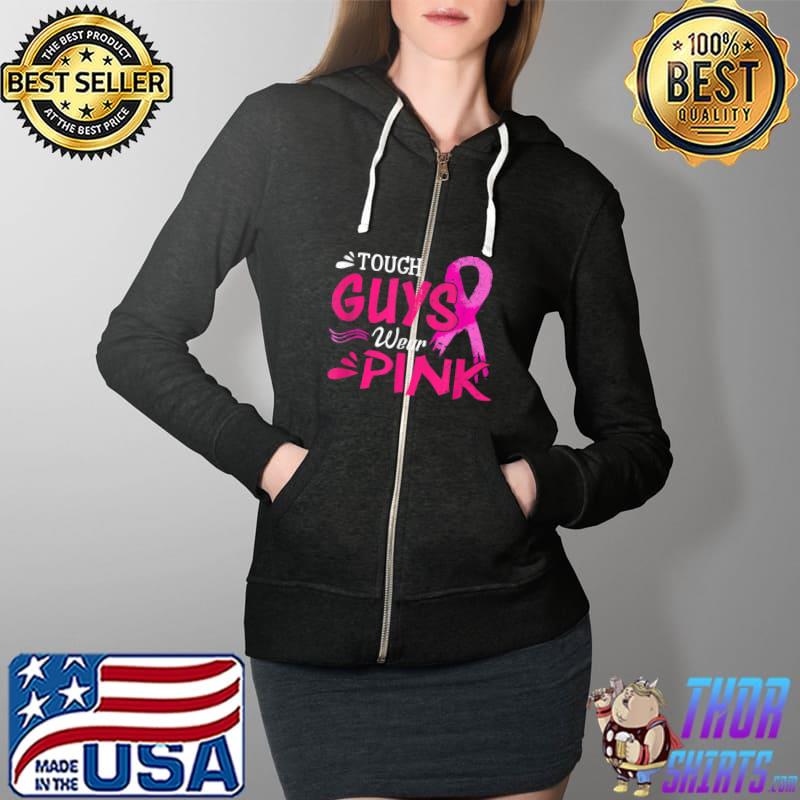 Breast Cancer Awareness Tough Guys Wear Pink T-Shirt Full Zip Hooded