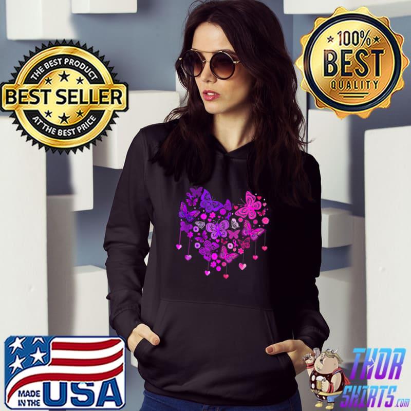 Butterfly Heart Breast Cancer - Domestic Violence Awareness T-s Hoodie
