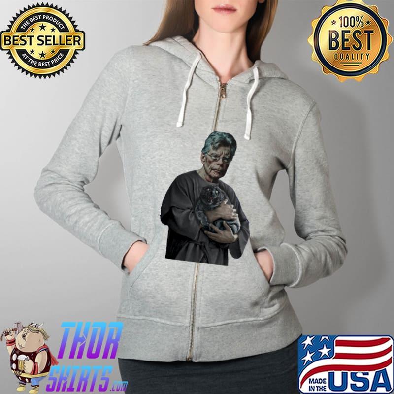 Cat Stephen King Senior Citizen Shirt Full Zip Hooded