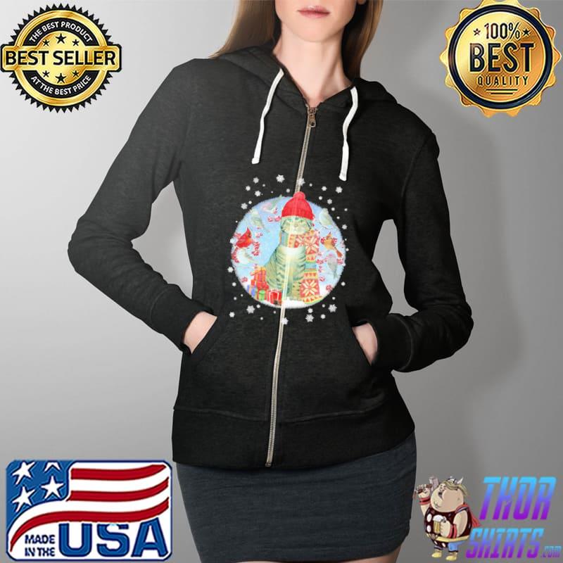 Cat Winter Is Coming Christmas Shirt Full Zip Hooded