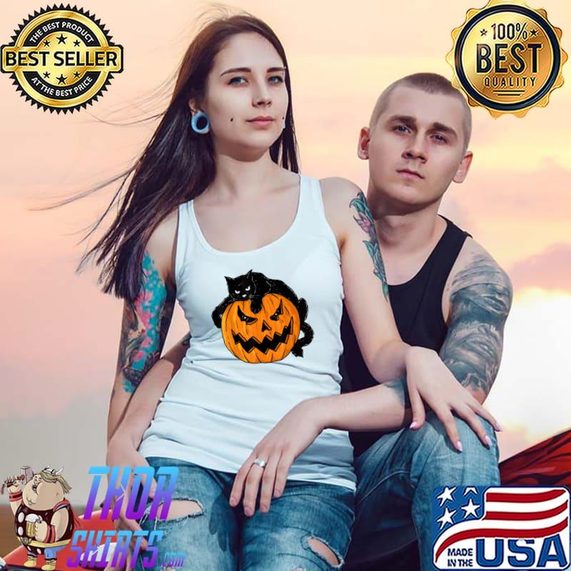 Cats Pumpkin Carved Jack O Lantern Cat Halloween Costume T-Shirt Tank Top