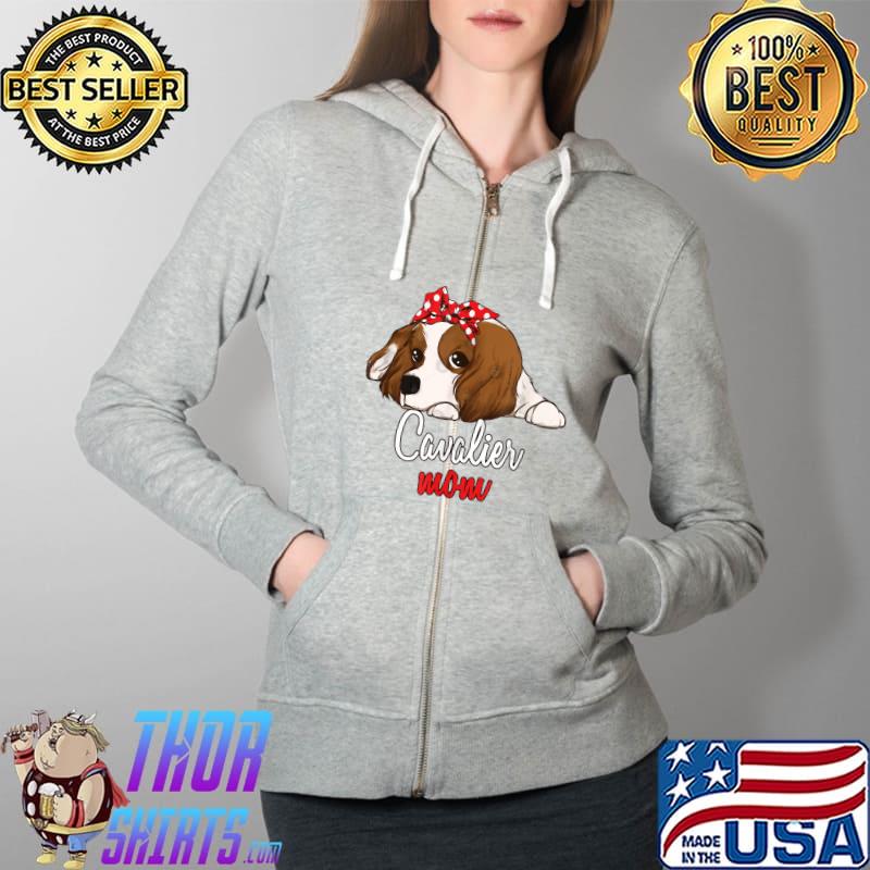 Cavalier-King Charles-Mom Cartoon T-Shirt Full Zip Hooded