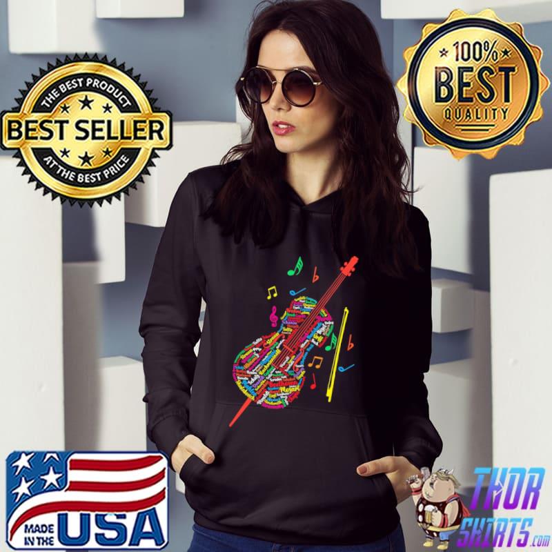 Cello Text Mozart Beethoven Orff Verdi Colorful Shirt