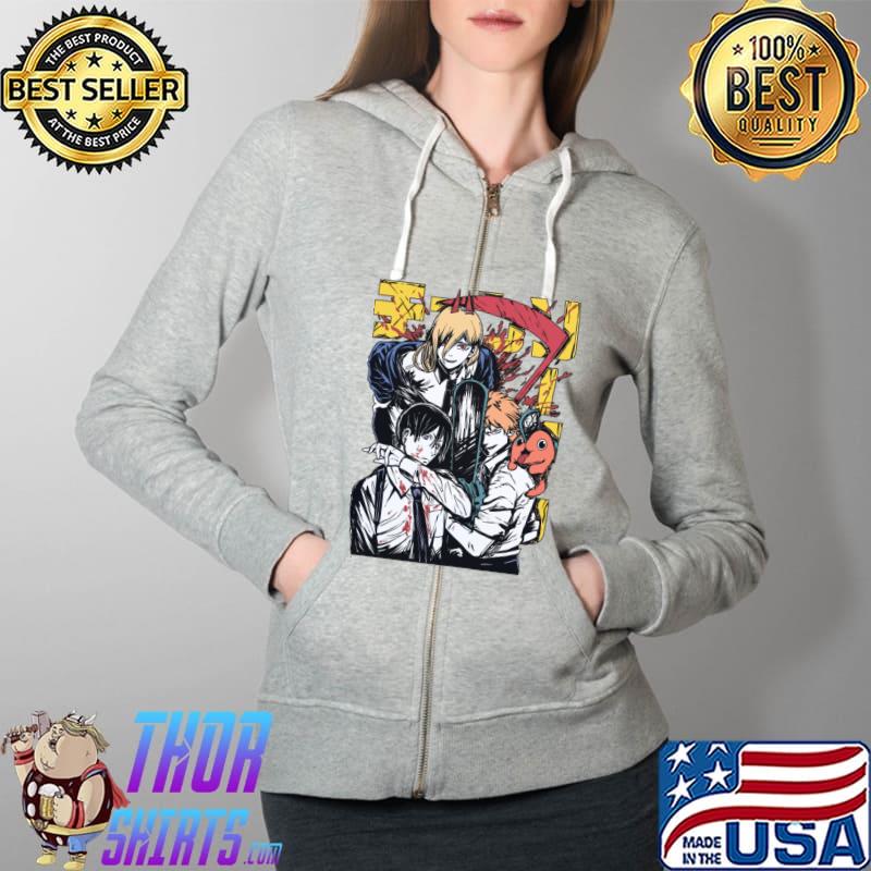Chainsaw Man Team T-Shirt Full Zip Hooded