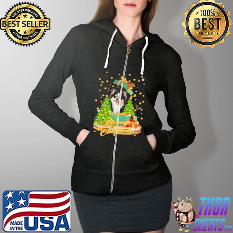 Chihuahua Merry Christmas Tree Gift Shirt Full Zip Hooded