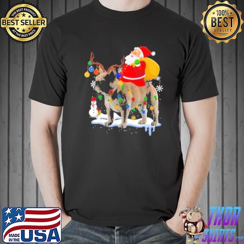 Christmas Santa Claus Riding French Bulldog Xmas s Unisex