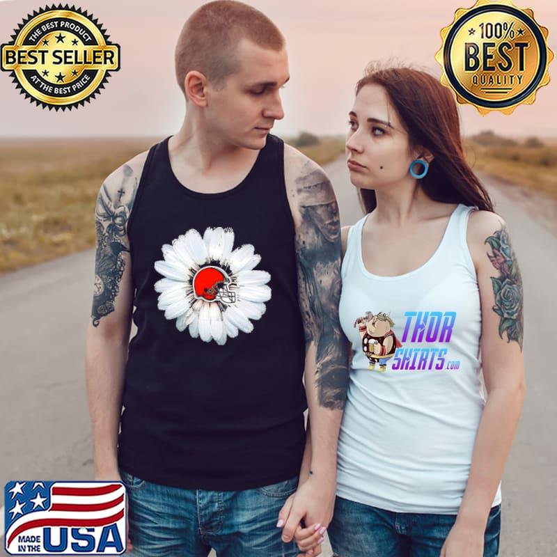 Cleveland Browns Flower White Daisy Shirt Tank Top