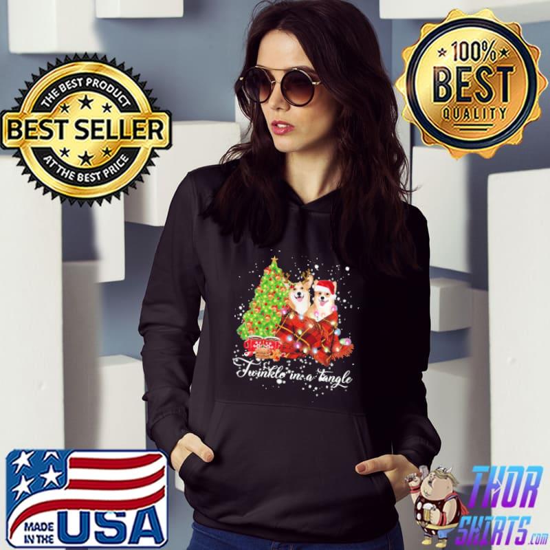 Corgi twinkle in a tangle christmas Tree shirt