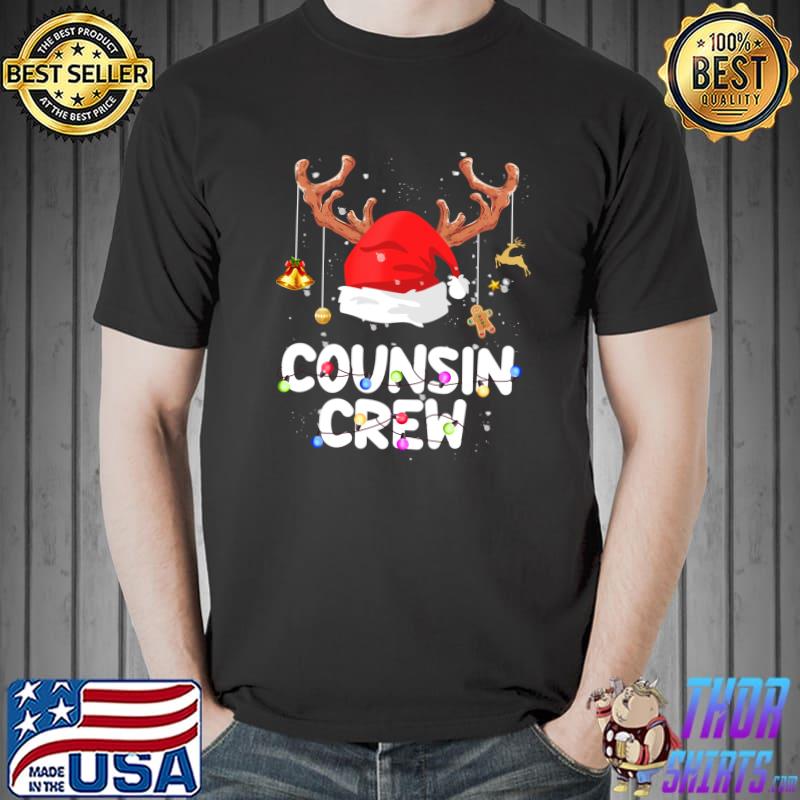 Counsin Crew Santa Reindeer Funny Family Christmas Pajamas T-s Unisex