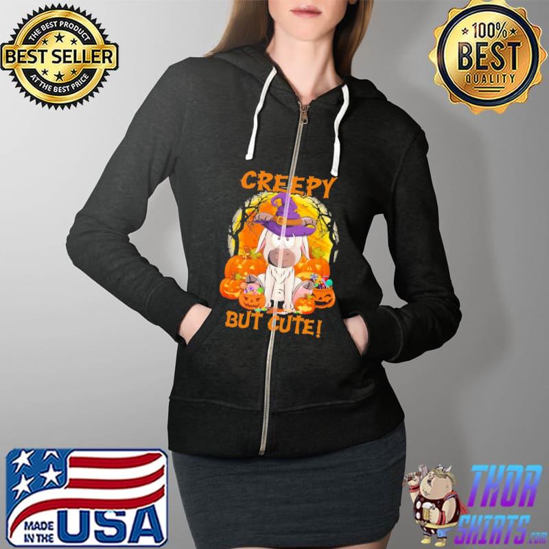 Creepy But Cute Goat Halloween Shirt Full Zip Hooded