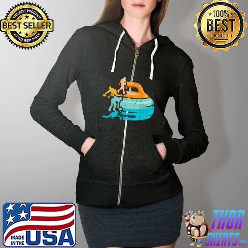 Curling retro design for curling lovers T-Shirt Full Zip Hooded