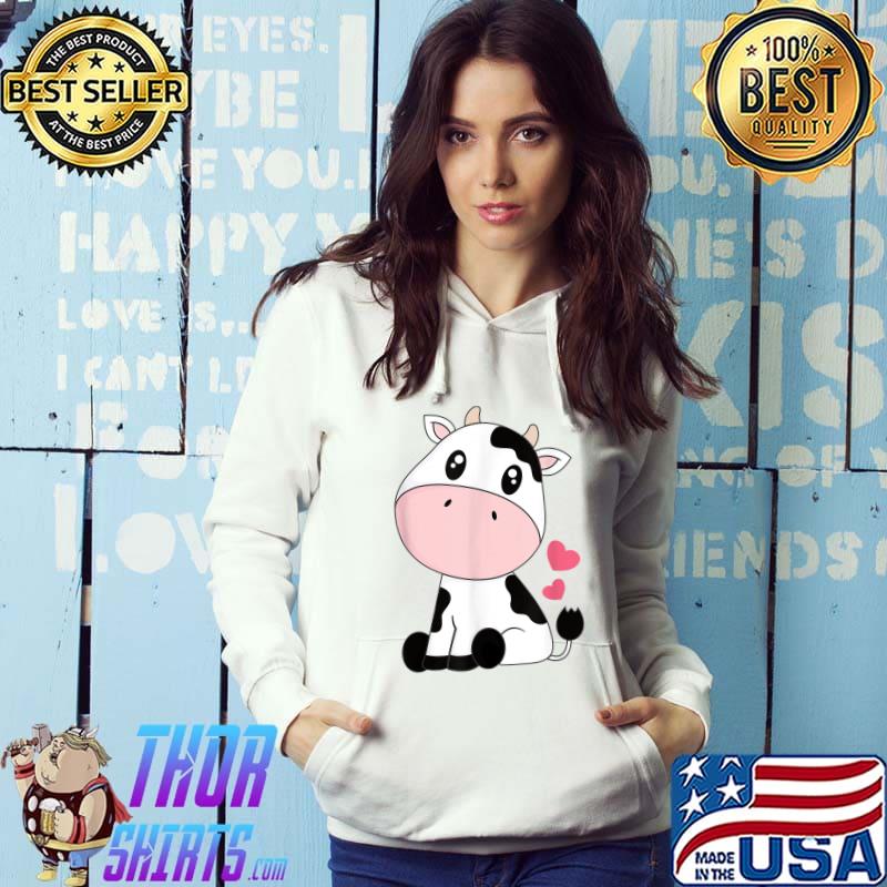 Cute Cow Print Kawaii Aesthetic Black White Cow Animal T-Shirt Hoodie