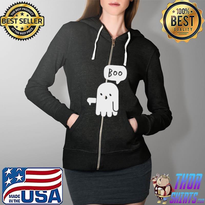 Cute Ghost Dislike Ghost Boo Spooky Fans Halloween Season T-s Full Zip Hooded