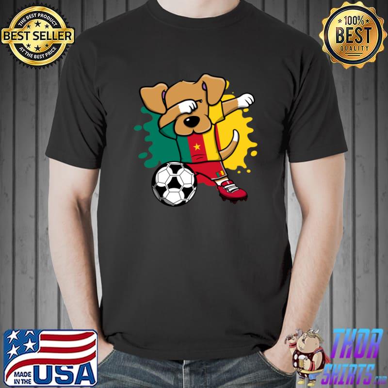 Dabbing Dog Cameroon Soccer Fans Jersey Cameroonian Football T-Shirt Unisex