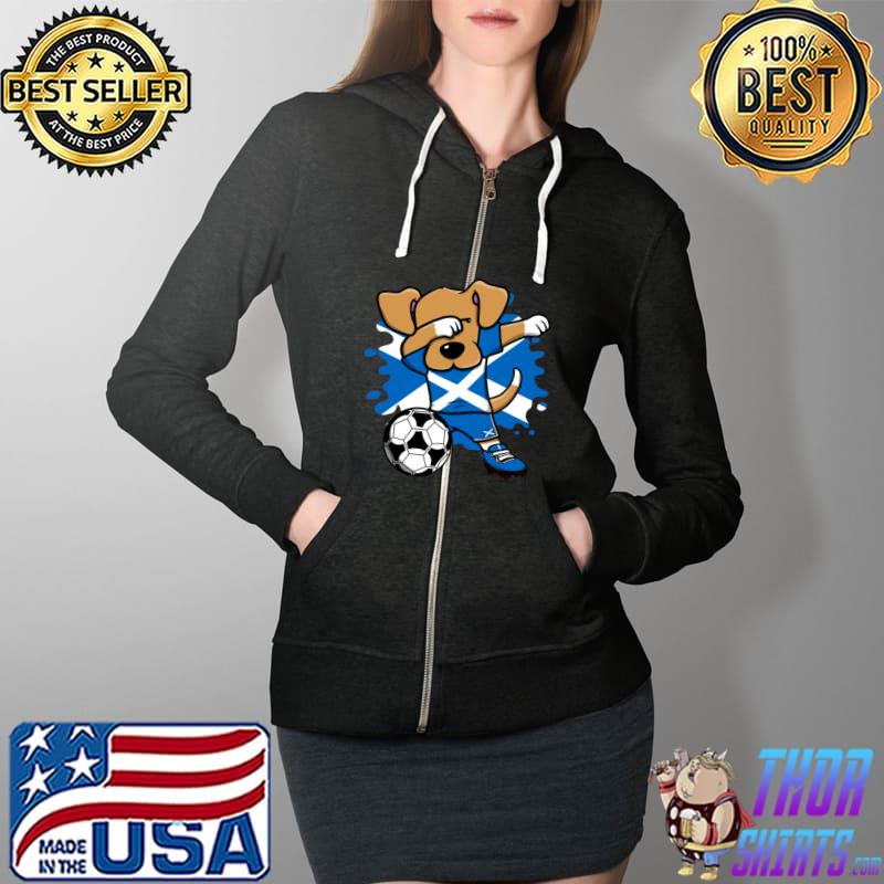 Dabbing Dog Scotland Soccer Fans Jersey Scottish Football T-s Full Zip Hooded