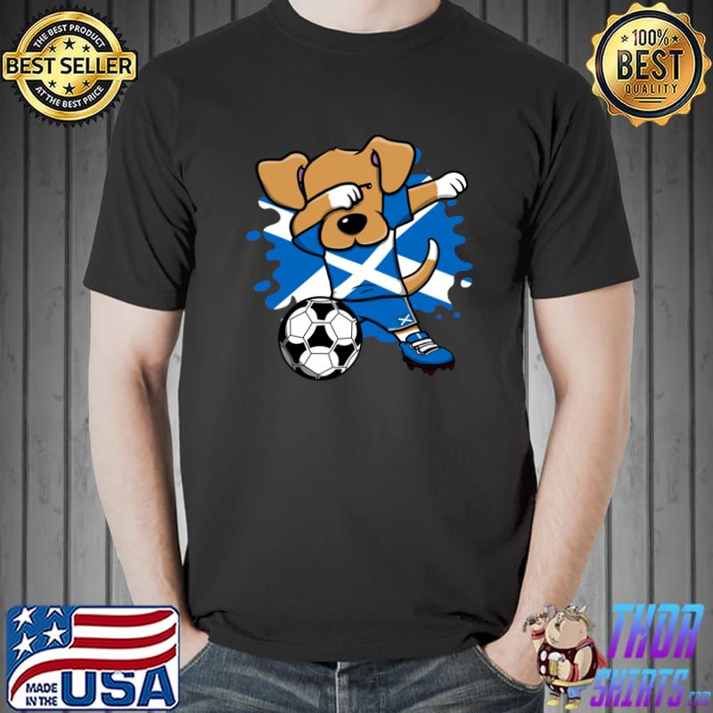 Dabbing Dog Scotland Soccer Fans Jersey Scottish Football T-s Unisex