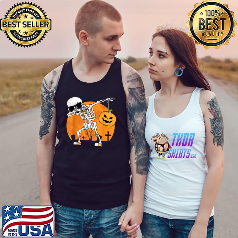 Dabbing Skeleton Funny Halloween Dab Costume Boys Girls Kids T-Shirt Tank Top