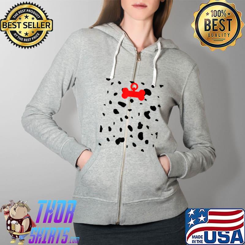 Dalmation Costume, Cute Dog Halloween T-Shirt Full Zip Hooded