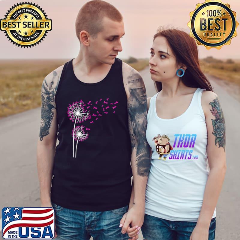 Dandelions Faith Hopes Love Breast Cancer Awareness Flower T-Shirt Tank Top