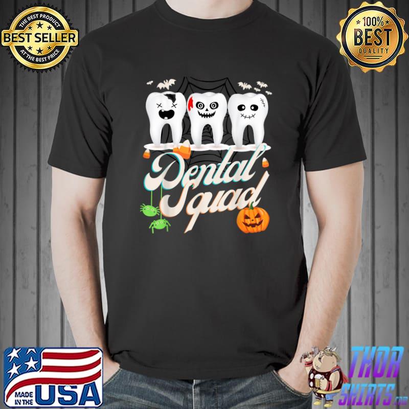 Dental Squad Dentist Halloween Costume spooky Pumpkin Teeth T-Shirt Unisex