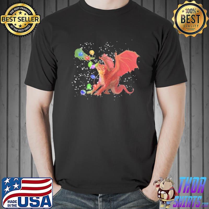 Dragon Christmas Light Line Shirt Unisex