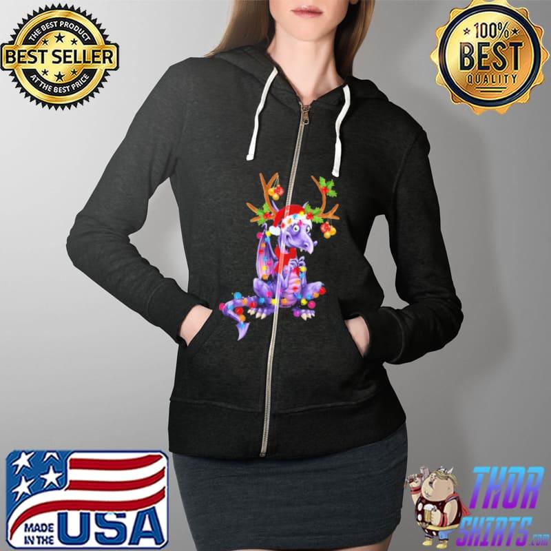 Dragon Gorgeous Reindeer Light Christmas Shirt Full Zip Hooded