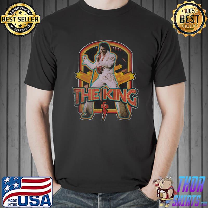 Elvis Distressed The King On Stage Shirt Unisex