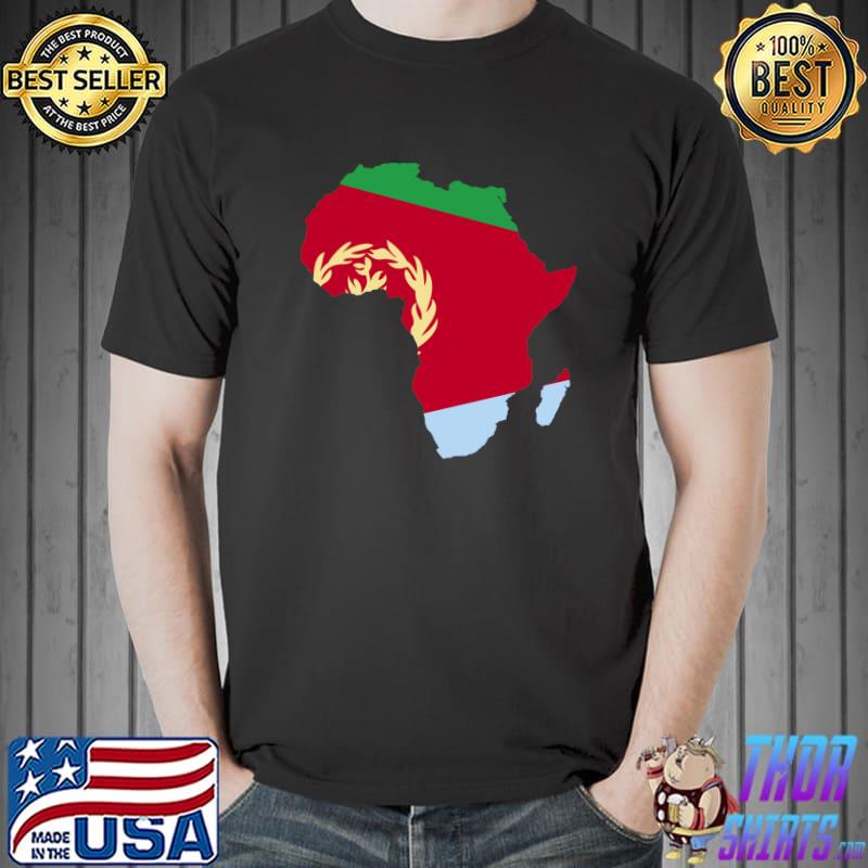 Eritrea Flag Africa Continent Silhouette Gift for Eritreans T-Shirt Unisex