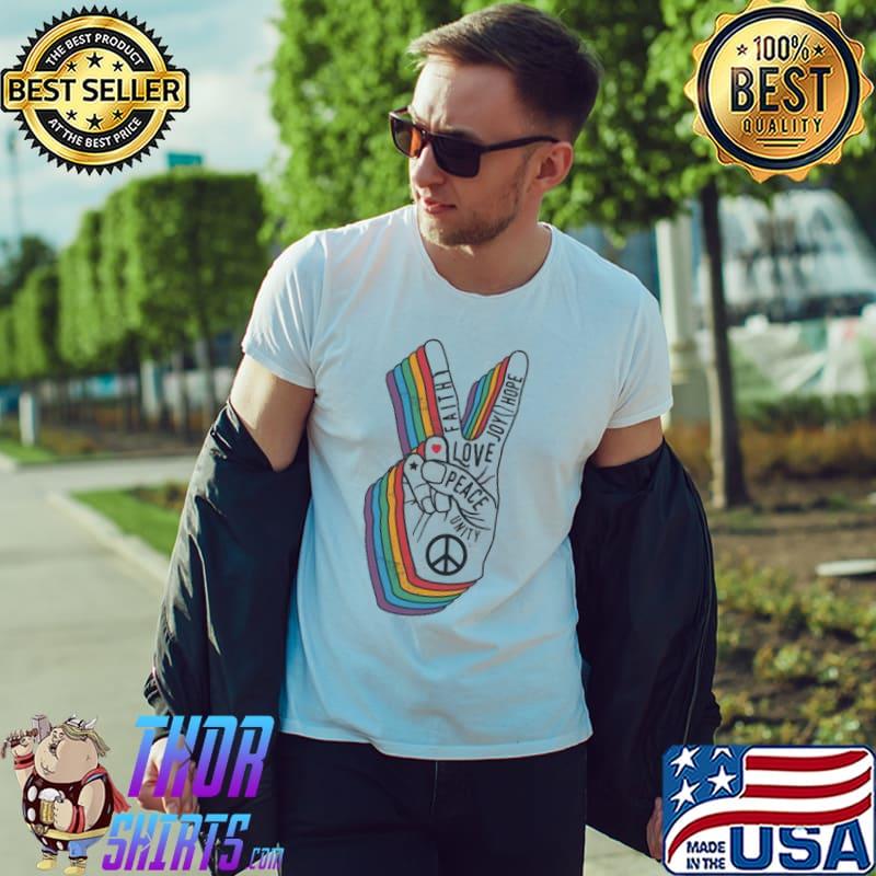 Faith Love Peace Unity Joy Hope Rainbow Shirt Unisex