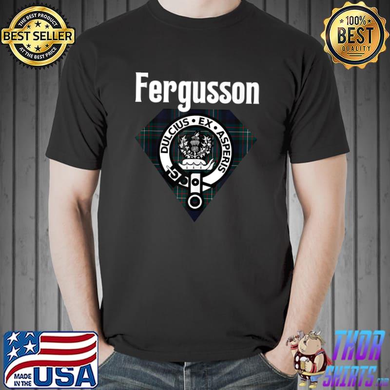 Fergusson Clan Scottish Name Coat Of Arms Tartan T-shirt