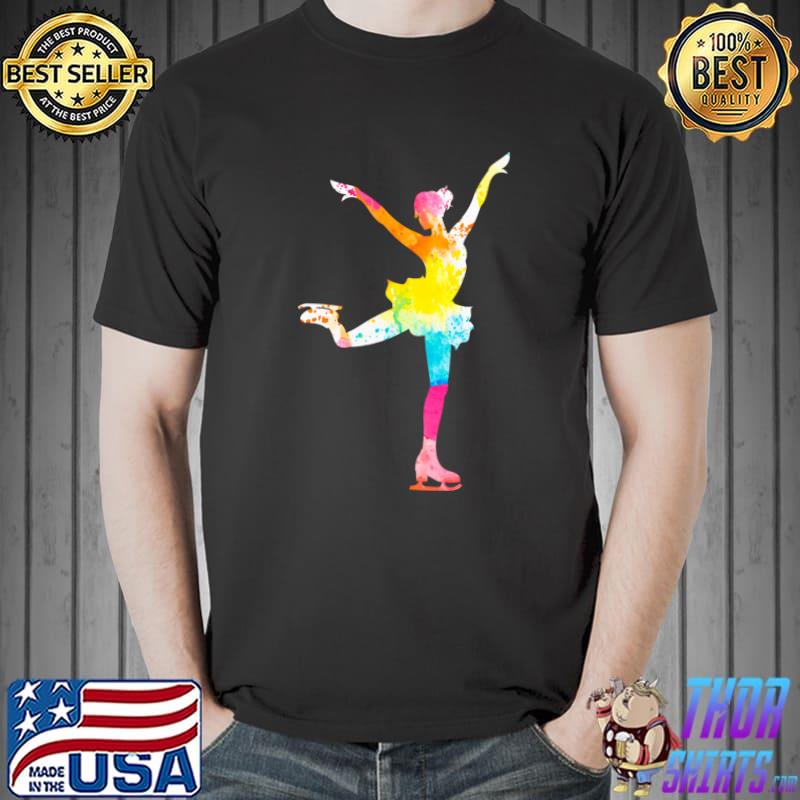 Figure Skater Ice Skater Winter Sports Colorful Ice Skating T-shirt