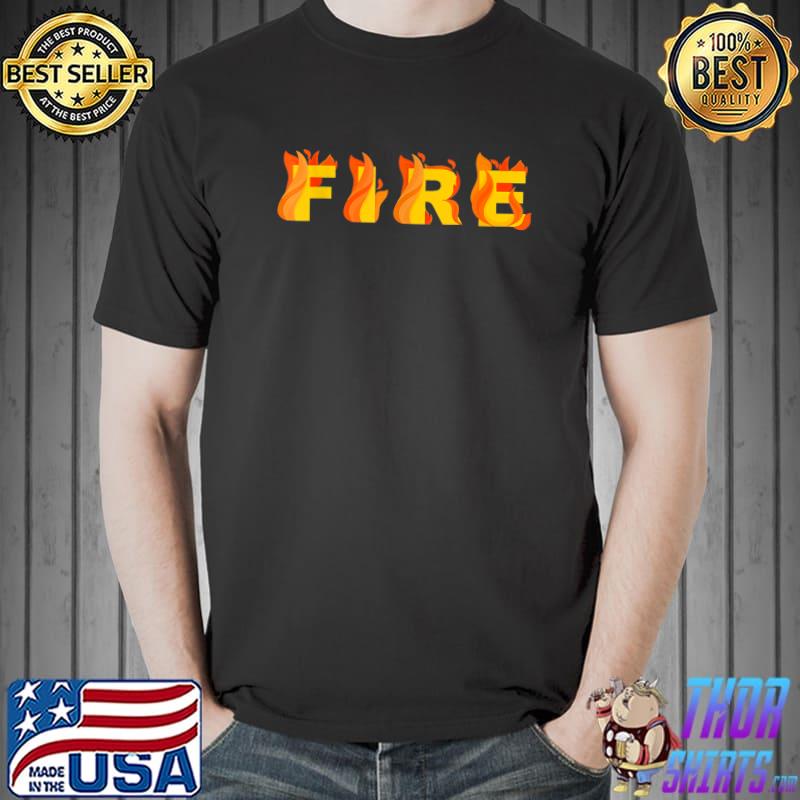 FIRE Couple Matching DIY Last Minute Halloween Party Costume T-Shirt