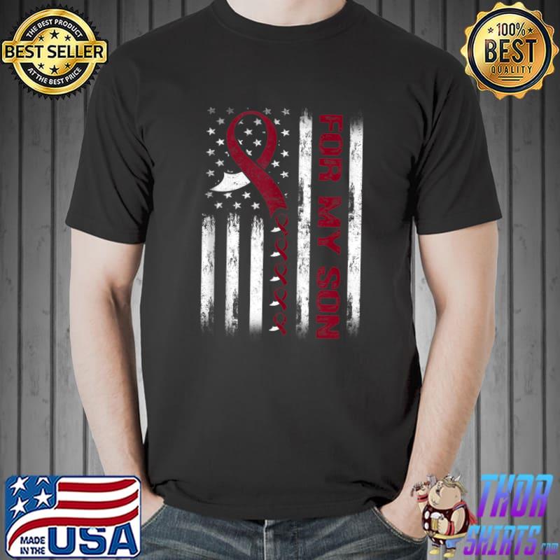 For My Son Head & Neck Cancer Awareness Flag T-shirt