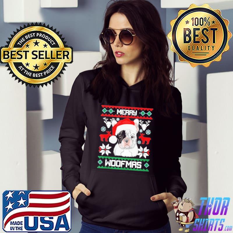 French Bulldog Merry Woofmas Gift Christmas Xmas Frenchie shirt