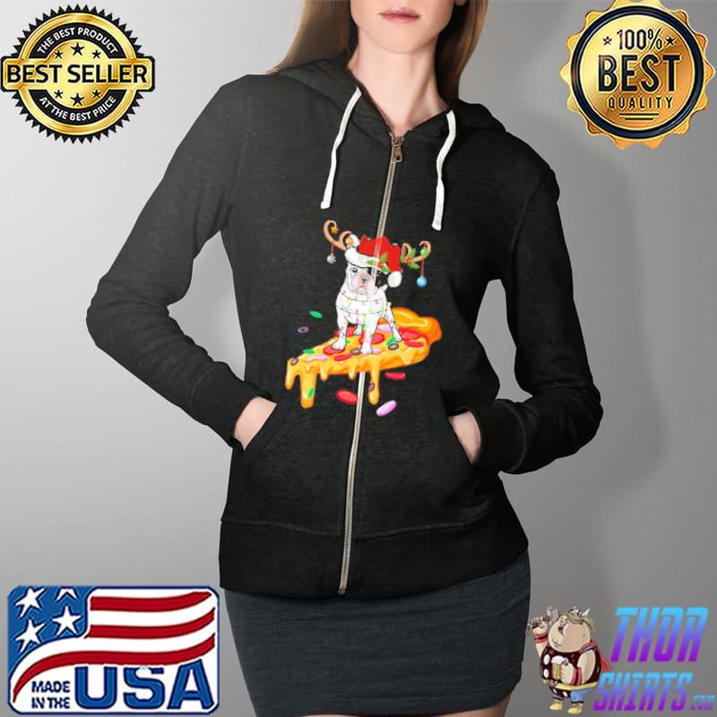 French Bulldog Riding Pizza Gift French Bulldog Christmas s Full Zip Hooded