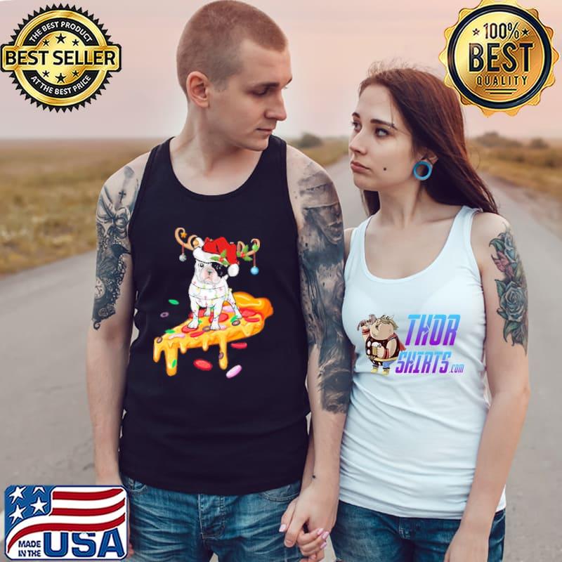 French Bulldog Riding Pizza Gift French Bulldog Christmas s Tank Top