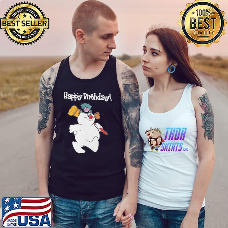 Frosty The Snowman Happy Birthday Christmas Graphic Shirt Tank Top
